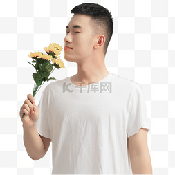 手捧鲜花花束图片_男生手捧花束