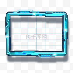 矩形蓝色图片_屏幕蓝色科技边框