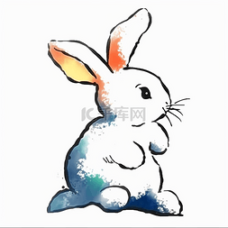 简易图片_蜡笔手绘可爱兔子