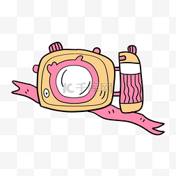 粉色丝带卡通可爱相机图标