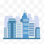 扁平风格城市建筑组合办公楼
