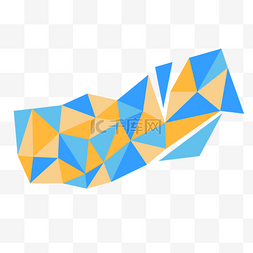 三角形剪贴画图片_蓝色和黄色几何三角形