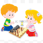儿童玩国际象棋