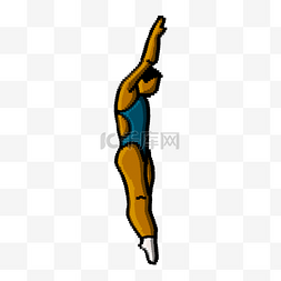 像素游戏人物图片_像素艺术跳水运动轻盈女性
