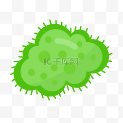 明亮绿色简约形状卡通病毒细菌