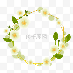 光效花卉婚礼边框自然植物