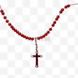 基督十字架念珠项链剪贴画