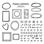 涂鸦框架和元素手绘方形圆形线条框架铅笔画圆形边框矢量标题标记帧集涂鸦框架和元素手绘方形圆形线条框架铅笔画圆形边框矢量标题标记框
