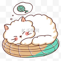 猫咪头像简笔画图片_可爱猫咪睡觉的小猫软包包