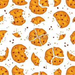 图案包装图片_破碎的饼干无缝图案自制的酥饼甜