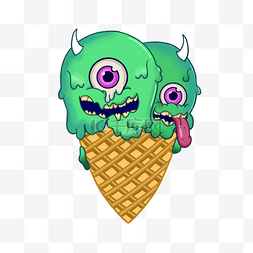 怪兽角图片_怪物僵尸尖角冰淇淋