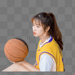 篮球比赛运动员图片_美女篮球运动员打球比赛人像手捧