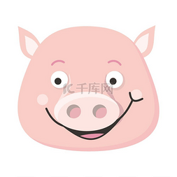 微笑的猪头图片_微笑的猪脸矢量。