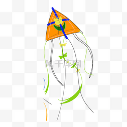 橙色三角可爱卡通风筝