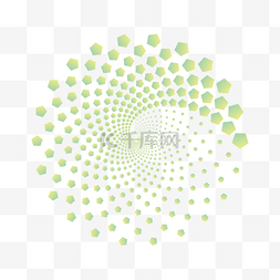 抽象螺旋绿黄渐变色五边形