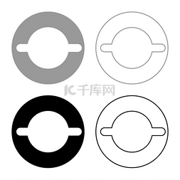 垫圈与凹槽铺设设置图标灰黑色矢