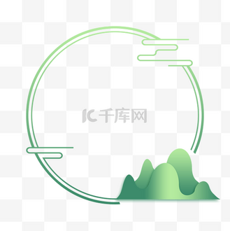 清明清明节山水绿色边框