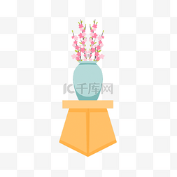 台子上的花图片_日本女儿节台子上的梅花装饰