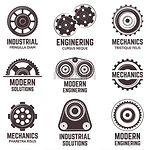机械齿轮标识发动机机械结构标签现代金属齿轮符号矢量图解集机械零件徽章发动机结构工业齿轮图标机械齿轮标识发动机机械结构标签现代金属齿轮