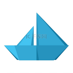 折纸船的插图。