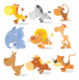 卡通狮子卡通动物图片_动物贴纸风格