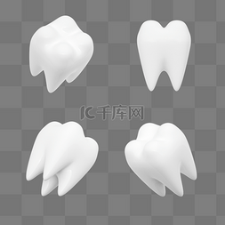 牙齿贴面美白图片_C4D建模牙齿口腔医疗