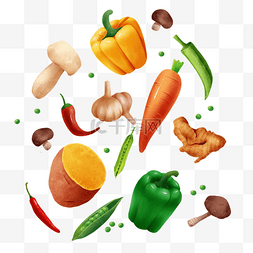 蔬菜组合图片_蔬菜组合青椒胡萝卜辣椒