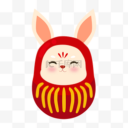 兔年可爱达摩兔玩偶