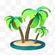 3D夏天夏季椰子树椰树植物树木海边