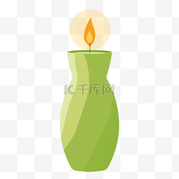 蜡烛杯子绿色图画创意