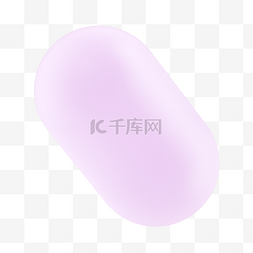 质感圆柱体图片_紫色C4D立体弥散磨砂玻璃几何药丸