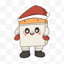 圣诞红色帽子图片_戴圣诞帽的日历卡通形象