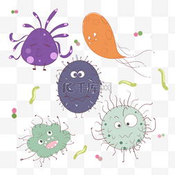 形状各异的微生物细菌