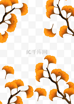 银杏叶叶子植物叶子金秋边框