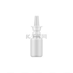 鼻喷剂的使用图片_空白鼻喷雾剂容器隔离模型矢量补