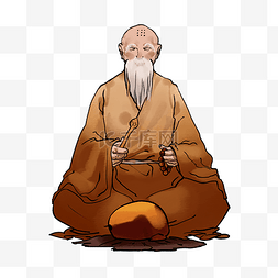 古代水墨僧侣人物和尚中国风古风
