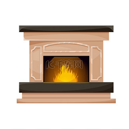 火焰的背景设计图片_家用壁炉室内炉边有燃烧的火焰矢
