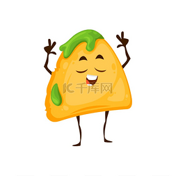 薯片卡通边框图片_墨西哥玉米片角色卡通矢量墨西哥