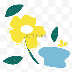 印花色块图片_春天大色块扁平黄色花朵底纹