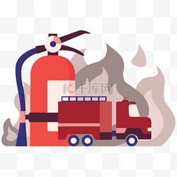火灾图图片_红色消防器材