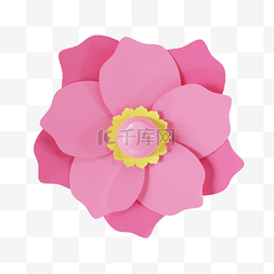 粉黄色花图片_3D花朵花卉粉花