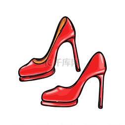 穿鞋子的女人图片_在背景隔绝的一双桃红色细高跟鞋