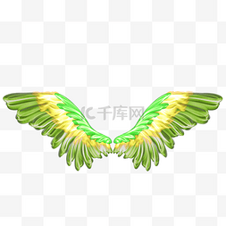 绿色光效炫彩翅膀