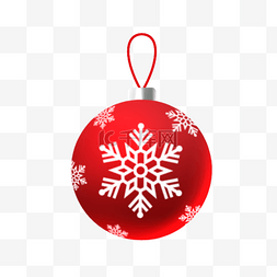 球装饰图片_圣诞节红色圣诞球雪花彩球挂饰