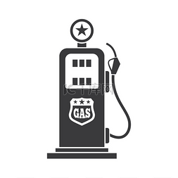 复古加油站汽油机油隔离单色图标
