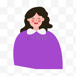 紫色上衣长发女士卡通人物