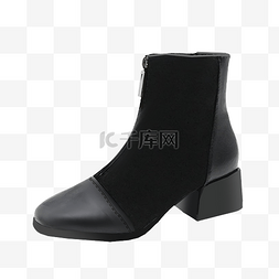 黑色马丁靴图片_女士高跟鞋