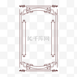 线描复古图片_复古花纹线描边框主题框