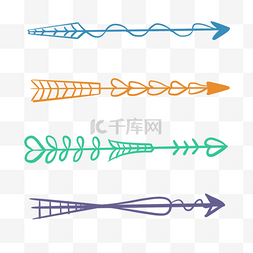 分割线紫色简约图片_彩色箭头韩国复古分割线