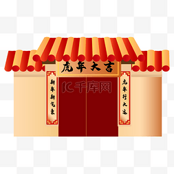 中国风屋檐门头装饰